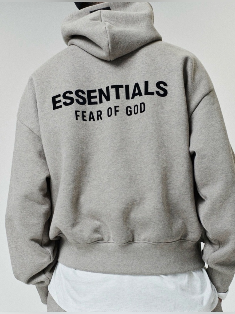 Essentials Fear of God Light Grey Logo Hoodie
